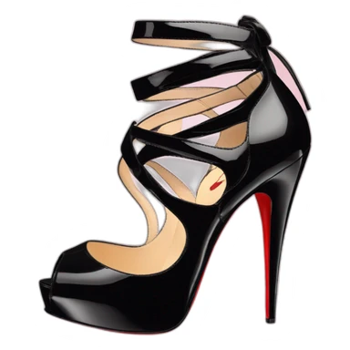 Louboutin Black patent Leather Lady Peep Toe Platform sticker