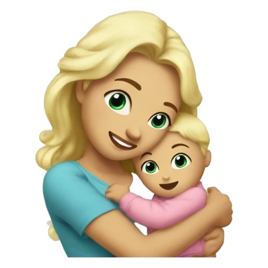 baby hug mommy blonde sticker