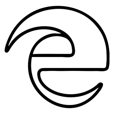 microsoft edge browser icon, stylized, blue and green swirl, no text, minimalistic sticker