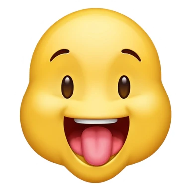 Emoji sticking its tongue out and drooling while looking up ecstatic sticker