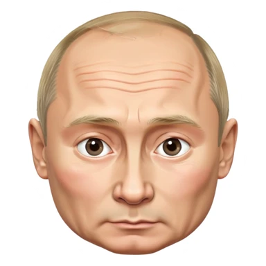Vladimir Putin, Russian president, with stern expression sticker