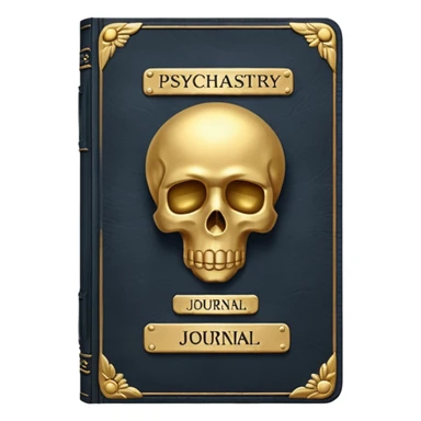 Psychiatry journal book, old book sticker