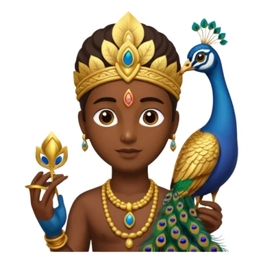 Murugan with vel and peocock at back sticker