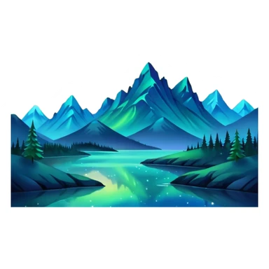 northern lights and stars sticker