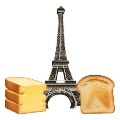 Eiffel Tower with toast and butter  sticker