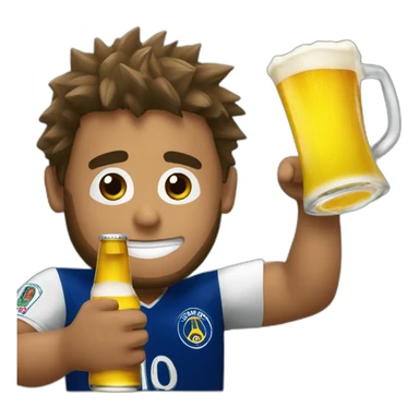 Neymar jr drinking a beer sticker