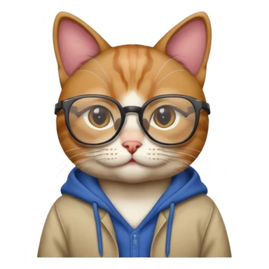 cat with clothes and wearing glasses sticker