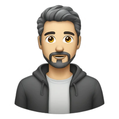 web developer short dark graying hair goatee sticker