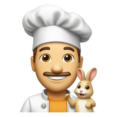 Cuisinier avec un lapin sticker