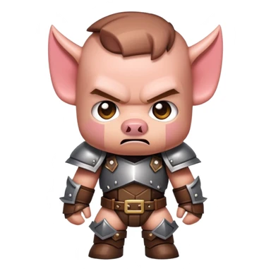 angry Minecraft baby Piglin in leather armor sticker