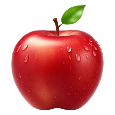 Cinematic crisp, shiny red apples, glistening under soft natural light, perfectly round with tiny water droplets, warm rich hues, highly detailed and fresh. sticker