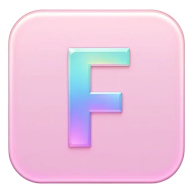 Iridescent pastel pink Font setting icon with letter F sticker