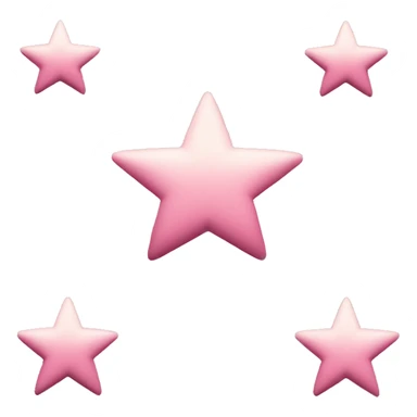 Three small pink , 4-pointed stars grouped together. The stars have a slightly elongated shape, giving them a twinkling effect. They vary in size, with the largest star in the center and two smaller stars on either side.  sticker