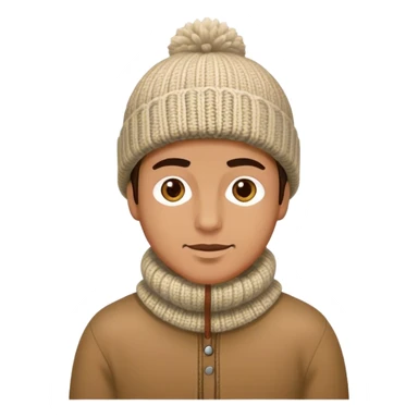 man in outdoor wither clothes and knited hat full scale sticker