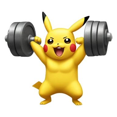 Pikachu cheering a bodybuilder in training  sticker