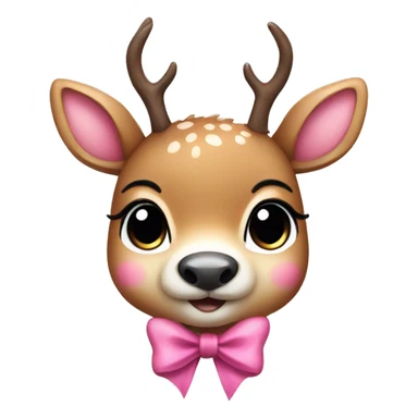 cute deer with pink bow sticker