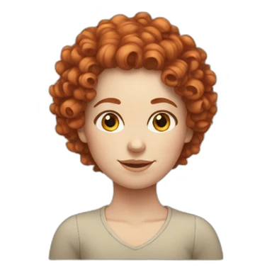 Red curly haired white girl sticker
