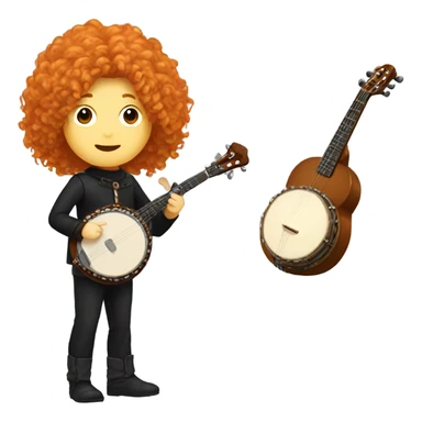 Vivaldi ginger wig chibi standing banjo  sticker