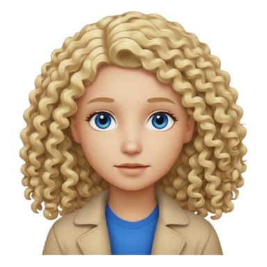 Curly blond blue eyes. Long hair cool beige blond. Longer hair beige ash blonde. sticker