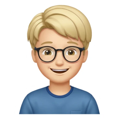 un ragazzo con gli occhiali e capelli al lato che fa l'occhiolino ed è felice sticker