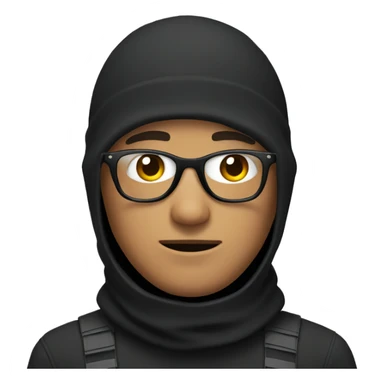 guy in balaclava and glasses sticker