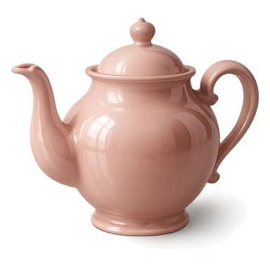 pink teapot, elegant, glossy sticker