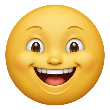 Emoji, yellow round laughing tilted head face sticker