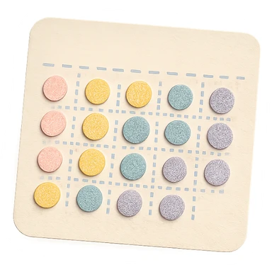 soft pastel gentle habit tracker grid with pastel dots and delicate dotted lines sticker