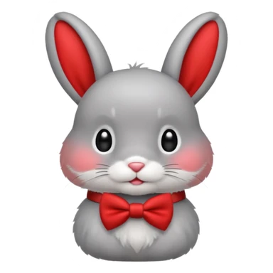 grey bunny with bowtie sticker
