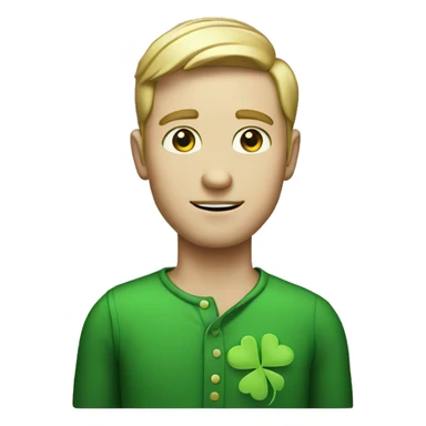 white man with four leaf clover sticker