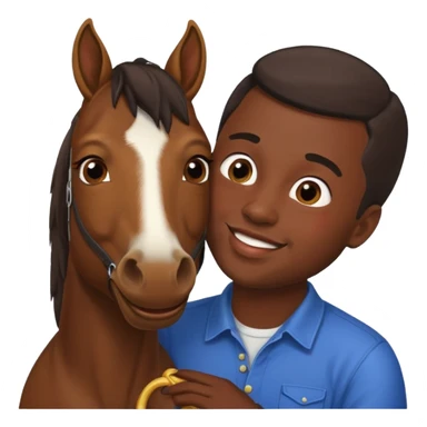 Black guy kissing horse with down syndrome sticker