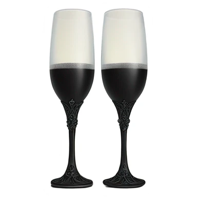 Black goth champagne flutes cheering sticker