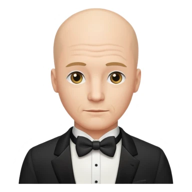 Bald guy with mullet in tuxedo sticker