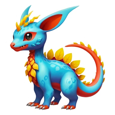 Elemental Exotic Colorful Fantasy Pokémon-Fakémon-hybrid-creature (full body) sticker