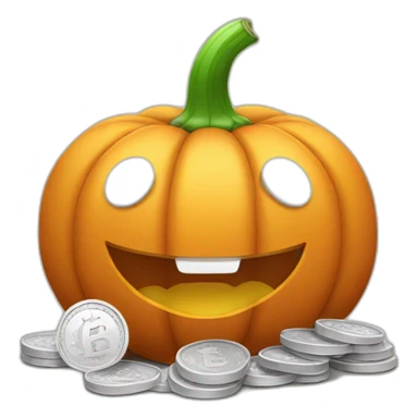 pumpkin covered inside with white coins sticker