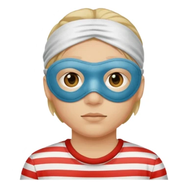 A theif robber emoji,Stripped shirt.eye mask. sticker