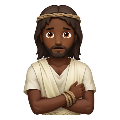 Dark skin christ Jesus injured ropes around wrist sticker