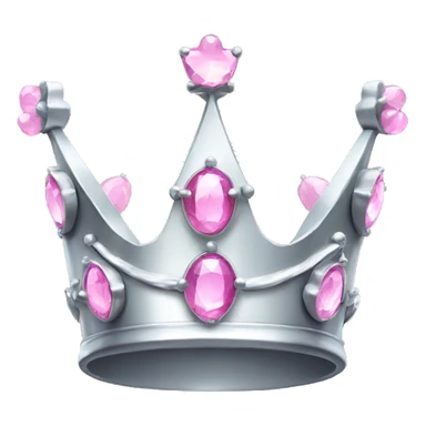 Shiny silver crown with pastel pink gems  sticker