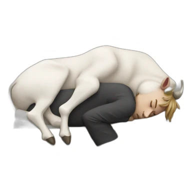 Man sleeping on bull market sticker