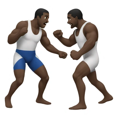two  black men wrestling sticker