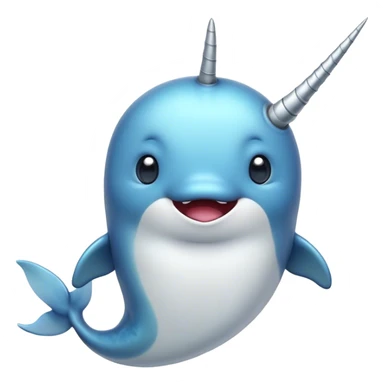 Cinematic Comical Narwhal Portrait Emoji, Head tilted dramatically with an exaggeratedly shocked expression, featuring a streamlined body with a prominently spiraled tusk and wide, comically expressive eyes brimming with disbelief, Simplified yet hilariously expressive features, highly detailed, glowing with a slightly sassy glow, high shine, dramatic yet playful, stylized with an air of quirky oceanic attitude, bright and endearing, soft glowing outline, capturing the essence of a meme-worthy narwhal that appears ready to side-eye its way into internet fame instantly! sticker