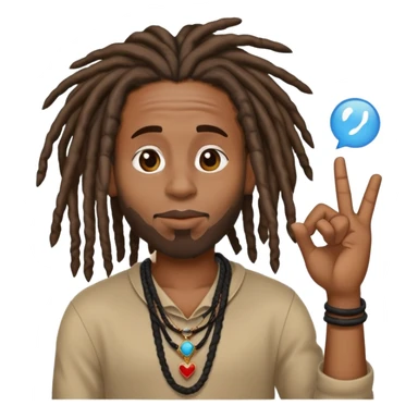 Black man blowing kiss with dreads no beard  sticker