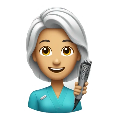 happy barber woman with hair clipper sticker