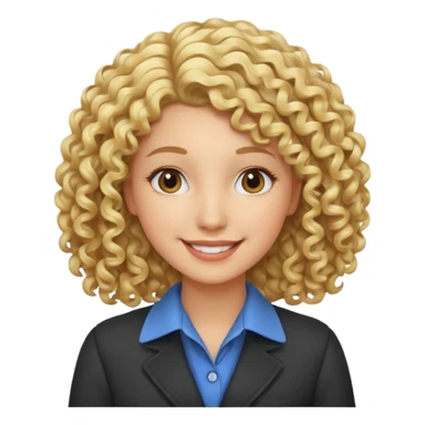 Assistante commerciale, blonde aux cheveux frisés sticker