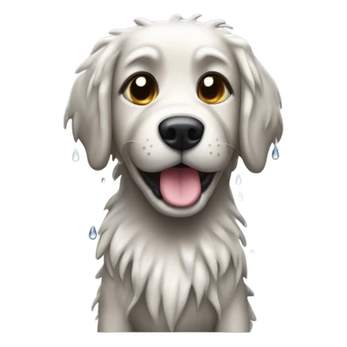 dog in the rain sticker