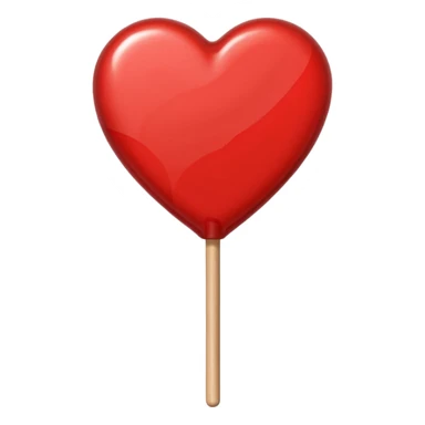 red heart-shaped lollipop on a stick sticker