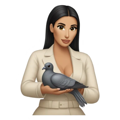 Kim Kardashian holding a pigeon  sticker