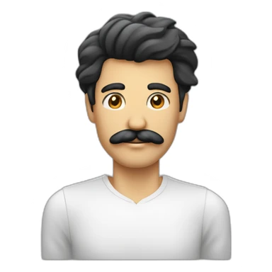 Homme au cheveux plaqué noir et à la moustache noir rectangulaire lève la main droite sticker