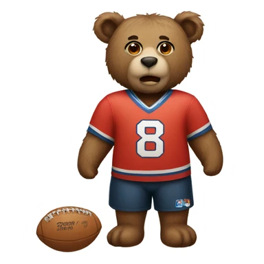 bear in a jersey sticker