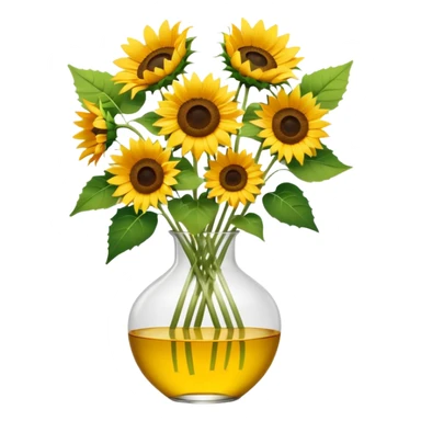 sunflower bouquet in a clear vase with scandinavian copenhagen vibe sticker